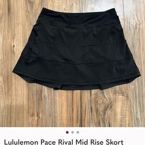 lululemon athletica Black tennis Skirt
